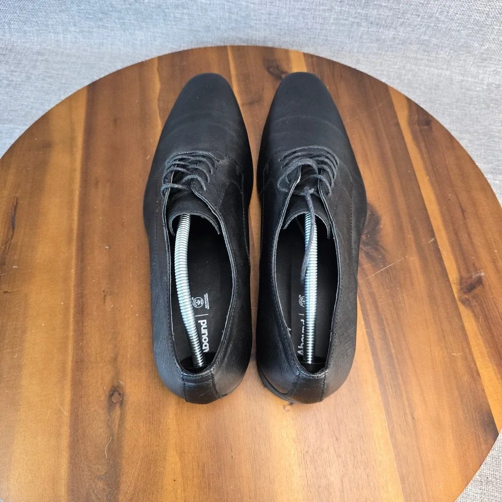 Abound Mens Black Textured Synthetic Lace Up Derby Dress Shoes Size 12M